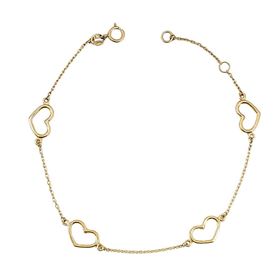 Foto de 28-12717 - PULSERA CORAZONES 7MM 19CM (ANILLA A 2CM) 18K**