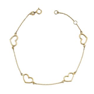 Foto de 28-12717 - PULSERA CORAZONES 7MM 19CM (ANILLA A 2CM) 18K**