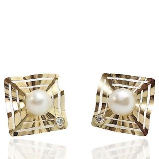 Foto de 51-1455204 - PENDIENTES CUADRADOS PERLA 10MM 18K