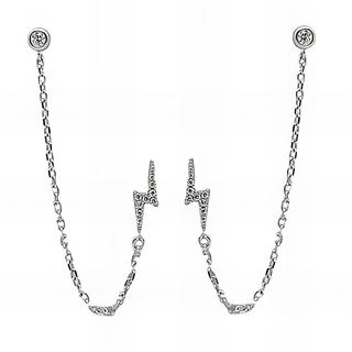 Foto de 25-2049 - PENDIENTES PLATA RAYO CIRCONITA 14MM CADENA 70MM