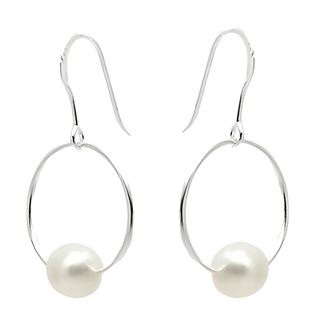 Foto de 25-200004-15P - PENDIENTES PLATA CÍRCULO PERLA 30MM