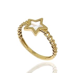 Foto de 28-0353S - SORTIJA ESTRELLA NÁCAR 9MM 18K