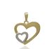 Foto de 12-1015 - COLGANTE DOS CORAZONES BICOLOR 16MM 18K