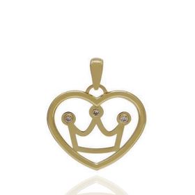 Foto de 62-1148 - COLGANTE CORAZÓN-CORONA CIRCONITA 16MM 18K 