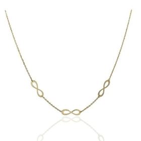 Foto de 45-511G - GARGANTILLA TRES INFINITOS 6X18MM 40CM (ANILLA A 2.5CM) 18K