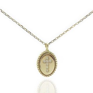 Foto de 44-002G - GARGANTILLA CRUZ CIRCONITA 10MM 40CM (ALARGADOR 3CM) 18K