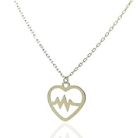 Foto de 12-010G - GARGANTILLA CORAZÓN LATIDO 10MM 43CM 18K