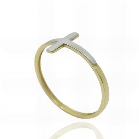 Foto de 28-505622S - SORTIJA CRUZ BICOLOR 12X8MM 18K