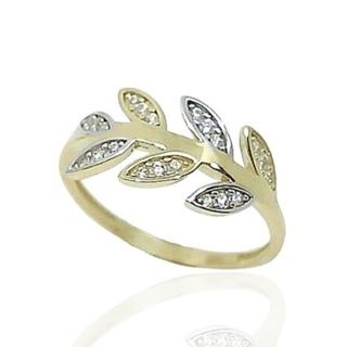 Foto de 44-00310S - SORTIJA HOJAS BICOLOR CIRCONITA 8MM 18K