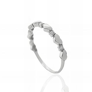 Foto de 12-184BS - SORTIJA CORAZONES CIRCONITA 2.5MM O.B. 18K 