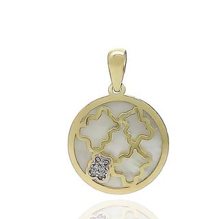 Foto de 62-298 - COLGANTE REDONDO OSOS NÁCAR 18MM 18K