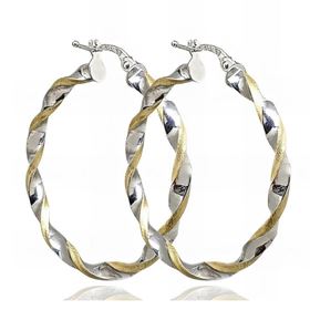 Foto de 10-472-105BI-30 - CRIOLLAS RETORCIDAS BICOLOR 3X30MM EXTERIOR 18K