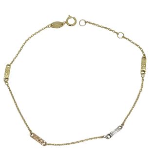 Foto de 28-207542 - PULSERA TRICOLOR LAPIDADA 2.15MM 19CM (ANILLA A 2CM) 18K