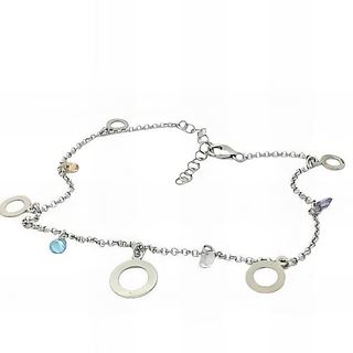 Foto de 29-46528 - *OFERTA* TOBILLERA PLATA PIEDRAS COLOR 22.5CM (ALARGADOR 4CM)