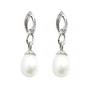 Foto de 43-4908 - *OFERTA* PENDIENTES PLATA PERLA CIRCONITA 23MM