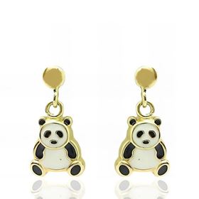 Foto de 62-280169201 - PENDIENTES OSO PANDA ESMALTE 15MM 18K