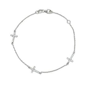 Foto de 10-516-179B - PULSERA CRUCES CIRCONITA REVERSIBLE 10MM 19CM (ANILLA A 2CM) O.B. (2,12gr) 18K