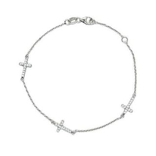 Foto de 10-516-179B - PULSERA CRUCES CIRCONITA REVERSIBLE 10MM 19CM (ANILLA A 2CM) O.B. (2,12gr) 18K