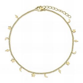 Foto de 18-AC290005 - TOBILLERA ACERO CHAPADA MOTIVOS 21CM (ALARGADOR 5CM)