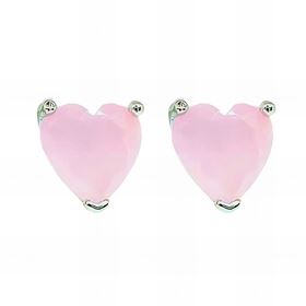 Foto de 25-0012PR - PENDIENTES PLATA CORAZÓN ROSA 6MM