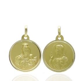 Foto de 78-5003-112 - ESCAPULARIO V. CARMEN-S. CORAZÓN 12MM 18K 