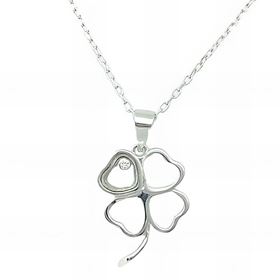 Foto de 25-0286G - GARGANTILLA PLATA TRÉBOL CIRCONITA 18MM