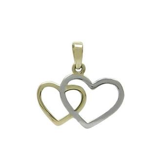 Foto de 12-266 - COLGANTE CORAZONES BICOLOR BRILLO 10MM**