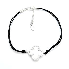 Foto de 25-0540 - PULSERA PLATA TRÉBOL-CIRCONITA-NÁCAR 19MM 17CM (ALARGADOR 3.5CM)