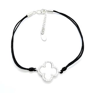 Foto de 25-0540 - PULSERA PLATA TRÉBOL-CIRCONITA-NÁCAR 19MM 17CM (ALARGADOR 3.5CM)