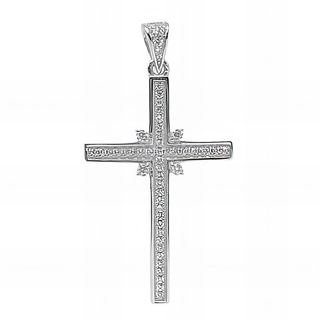 Foto de 25-1299 - CRUZ PLATA CIRCONITA 32MM