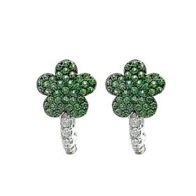 Foto de 25-1711 - PENDIENTES PLATA FLOR CIRCONITA VERDE 13MM