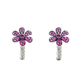 Foto de 25-1712 - PENDIENTES PLATA FLOR CIRCONITA ROJA 9MM