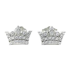 Foto de 25-2195 - PENDIENTES PLATA CORONA CIRCONITA 5MM