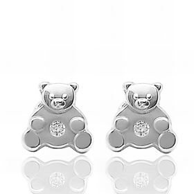 Foto de 51-201845 - PENDIENTES OSO CIRCONITA 8MM O.B. 18K