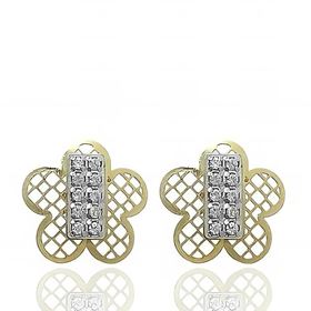 Foto de 51-1229204 - PENDIENTES FLOR BICOLOR CIRCONITA 10MM 18K