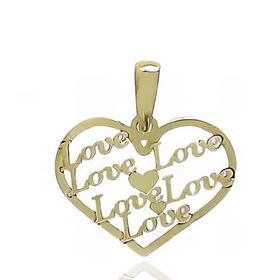 Foto de 51-9083 - COLGANTE CORAZÓN "LOVE" 15MM 18K