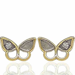 Foto de 51-1859906 - PENDIENTES MARIPOSA BICOLOR CIRCONITA 6MM 18K
