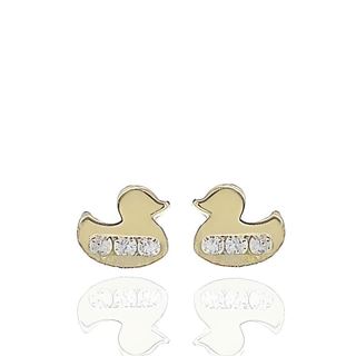 Foto de 99-PT817 - PENDIENTES PATO CIRCONITA 4.5MM 18K