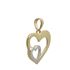 Foto de 12-1015 - COLGANTE DOS CORAZONES BICOLOR 16MM 18K
