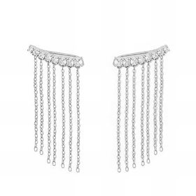 Foto de 18-AG153044 - PENDIENTES PLATA TREPADORES CIRCONITA CADENA 2CM-3CM 