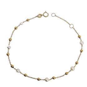 Foto de 28-2261 - PULSERA PERLAS-BOLAS 18.5CM (ANILLA A 2CM) 18K