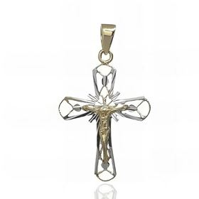 Foto de 28-209016 - CRUZ CRISTO BICOLOR CALADA 23MM 18K