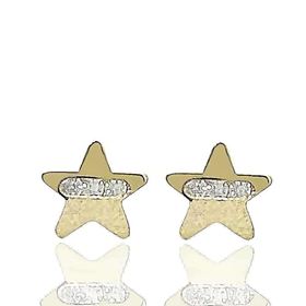 Foto de 99-PT818 - PENDIENTES ESTRELLA CIRCONITA MATE-BRILLO 5.5MM 18K