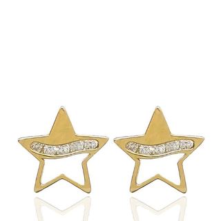 Foto de 99-PT837 - PENDIENTES ESTRELLA CIRCONITA 9MM 18K