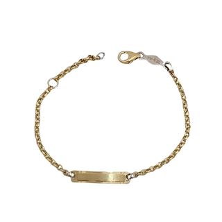 Foto de 04-699 - PULSERA BEBÉ PLACA BICOLOR (PLACA 3.7X18MM) 14CM (ANILLA A 2CM) (1,63gr) 18K