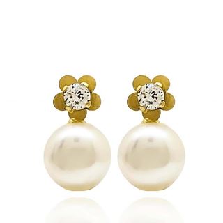 Foto de 41-146301 - PENDIENTES TÚ Y YO PERLA 14MM 18K