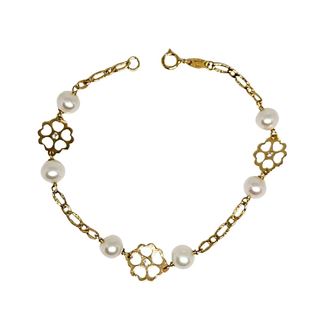 Foto de 45-233 - PULSERA FLORES PERLAS 9-5MM 17CM 18K
