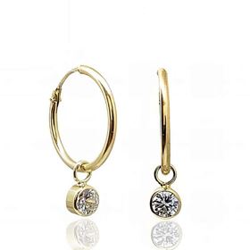 Foto de 42-1X12C - CRIOLLAS CIRCONITA CHATÓN 4MM 1X12MM 18K