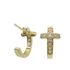 Foto de 62-1173 - PENDIENTES ARO CRUZ CIRCONITA 2X13MM 18K