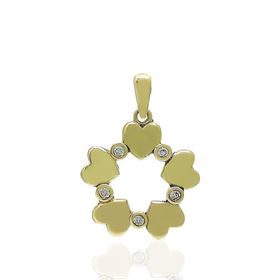 Foto de 62-1222 - COLGANTE CORAZONES CIRCONITA 16MM 18K